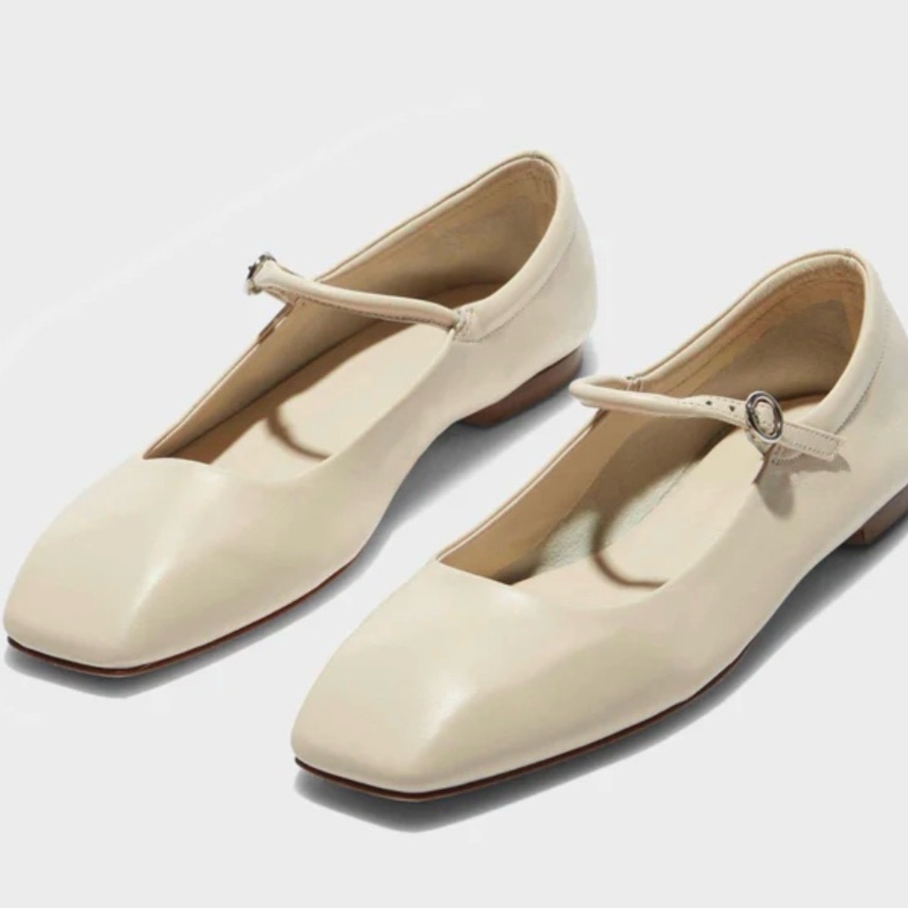 Aeyde Uma Creamy Nappa Leather Mary Jane Flats 12